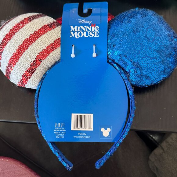 Disney Parks Patriotic Minnie Mouse Ears Headband NWT - Picture 2 of 2